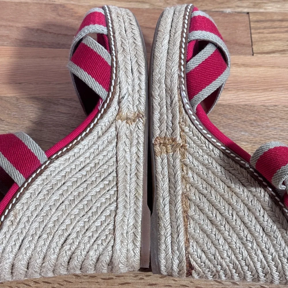 Tory Burch Adonis Red Rope Wedges Wedge Espadrilles Size‎ 7B